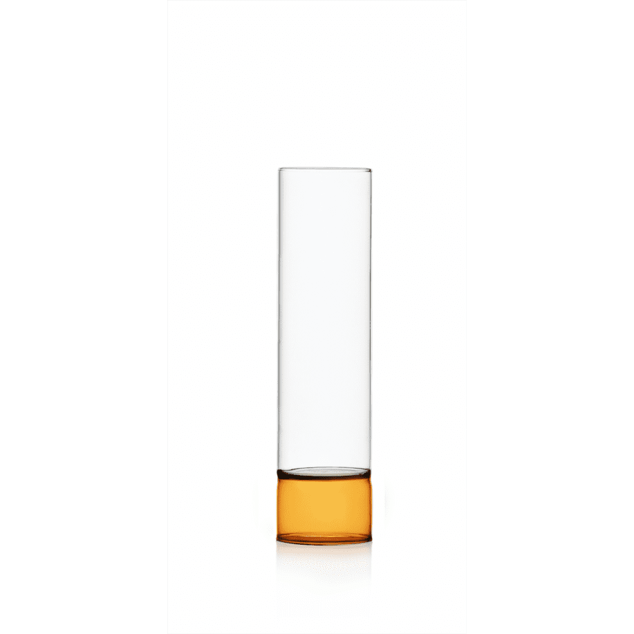 bamboo vase amber and clear 27 cm