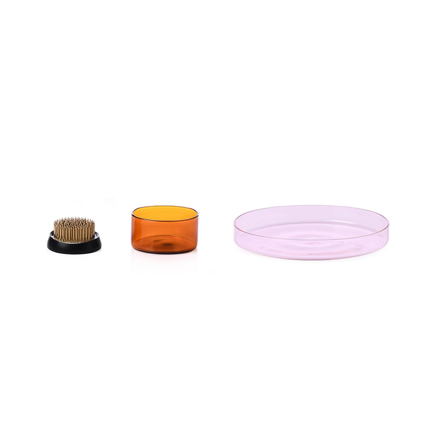 Kenzan — ikebana set (amber,light pink)