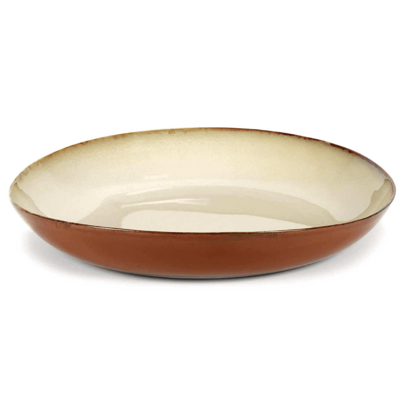 Terres De Rêves — serving plate (rust / mist grey)